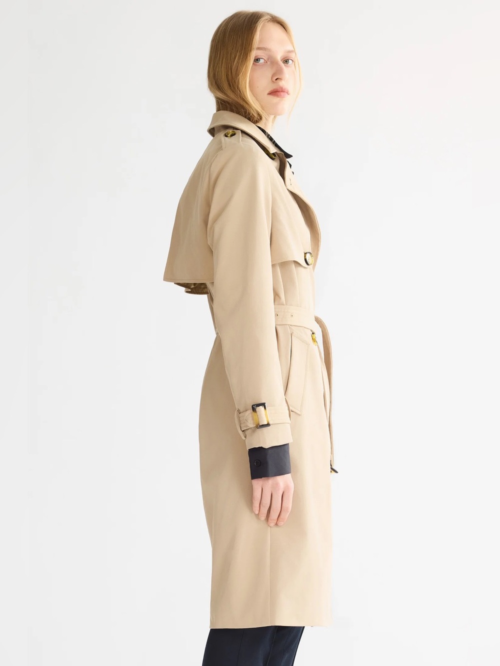 Orolay Double Breasted Belted Trench Coat Women’s Large - Tan/Khaki NWOT - Picture 6 of 13
